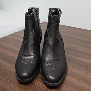 Dolce Vita Black Pueblo Western Faux Leather Ankle Boots